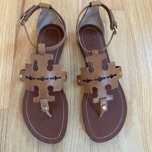Tory Burch Phoebe Natural Tan Flat Sandals